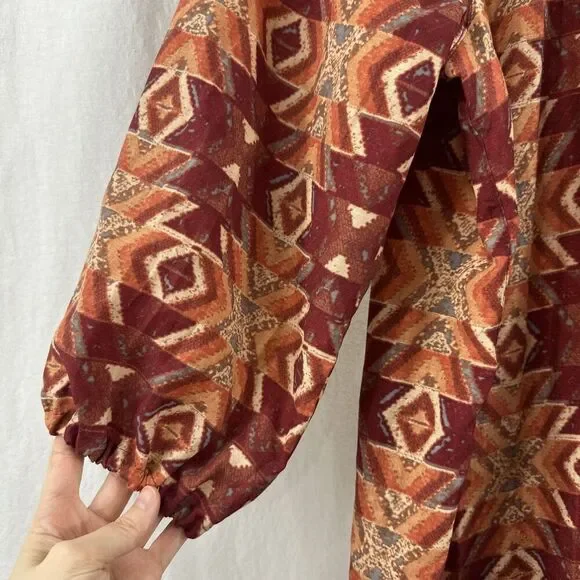 Westbound Lot of 2 Colorful Peasant Boho Crochet Trim Tunic Tops Womens Size L - Picture 4 of 11